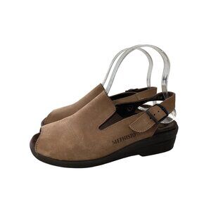 Mephisto Nonny Sandals Size 36 Open Toe Buckle Slingback Brown Comfort Footbed